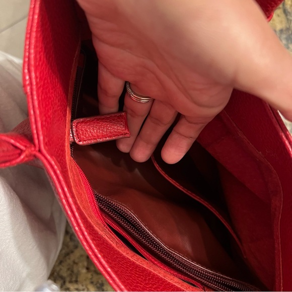 Red Leather Tote Bag - Picture 10 of 14